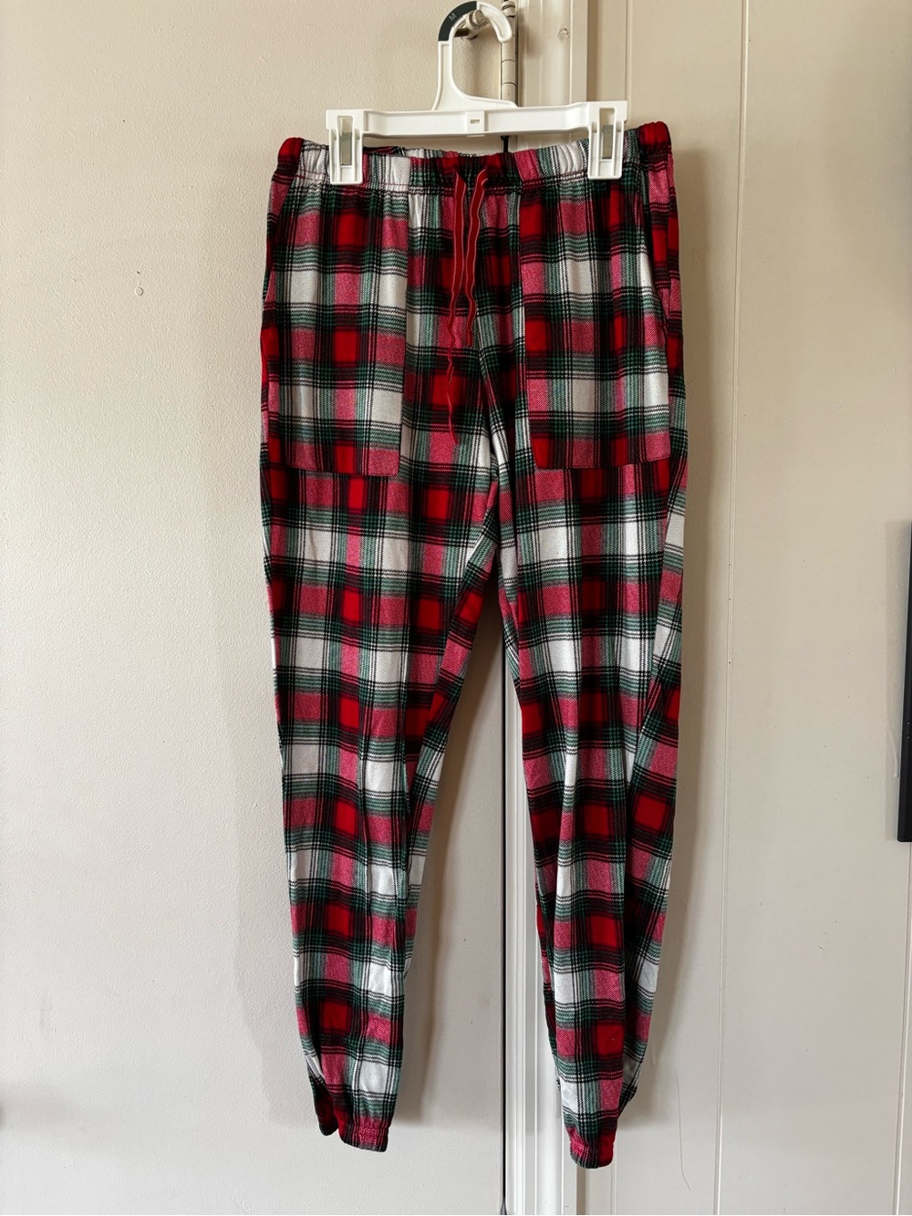 Women's Red Plaid Pajama Pants with Drawstring Waist